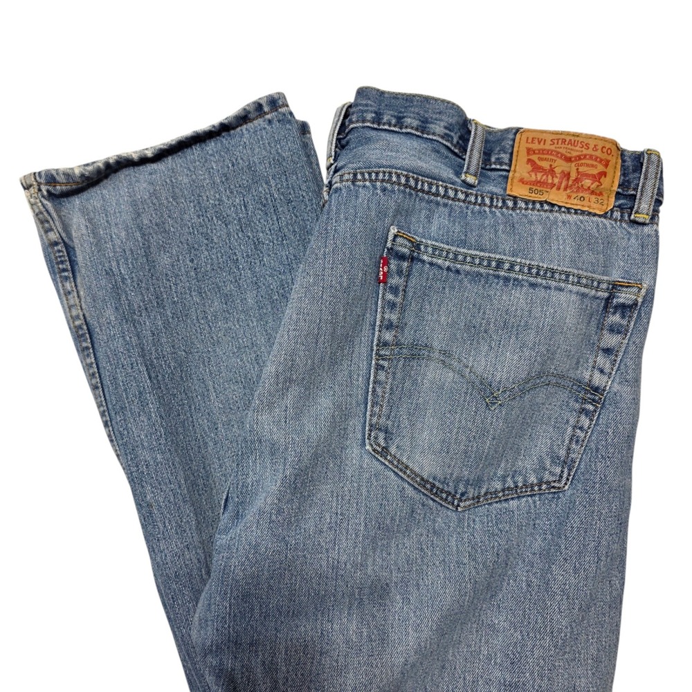 Levi's 505 Regular Fit Jeans Mens 36x30 Blue Denim Straight Leg Workwear